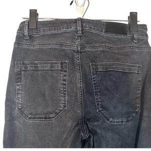 Paige Black Raw Hem Cindy Straight Seaming Details Denim Jeans Women Sz 27